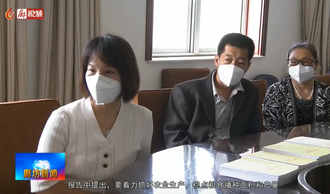 香河縣安平鎮(zhèn)王指揮莊村村民看兩會(huì)