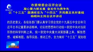 市委常委會(huì)召開(kāi)會(huì)議凝心聚力抓發(fā)展 奮發(fā)作為勇?tīng)?zhēng)先以“十三五”圓滿(mǎn)收官為“十四五”開(kāi)局奠定良好基礎(chǔ) 楊曉和主持會(huì)議并講話(huà)