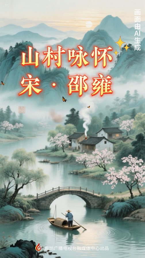 文化潤(rùn)廊·AI“畫”古詩(shī)丨《山村詠懷》